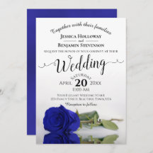 Elegant Long Stemmed Royal Blue Roos Wedding