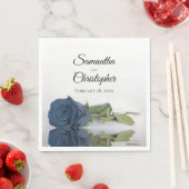 Elegant Long Stemmed Steel Blue Roos Wedding Servet (Insitu)