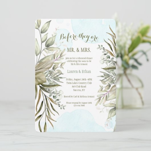 Elegant Loofwerk Kaart (Staand voorkant)