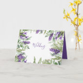 Elegant Loofwerk & Lavendel Vouw Bruiloft Kaart (Gele Bloem)