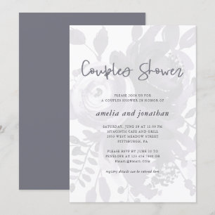 Elegant  look Floral Couples Shower Kaart