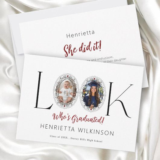 Elegant "Look Who's Graduated!" Photo Graduation 