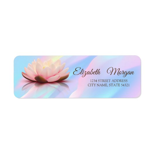 Elegant Lotus Abstract Holographic Address Label (Voorkant)