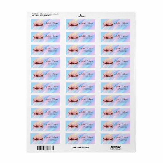 Elegant Lotus Abstract Holographic Address Label (Full Sheet)