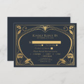 Elegant Lotus Art Nouveau Wedding Enclosure Kaart (Voorkant / Achterkant)