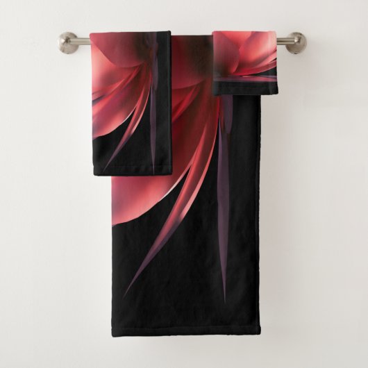 Elegant Lotus Black Bad Handdoek (Insitu)