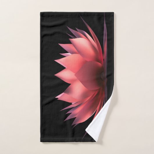 Elegant Lotus Black Bad Handdoek (Handdoek)