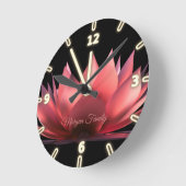 Elegant Lotus Black Ronde Klok (Hoek)