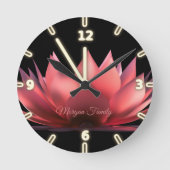 Elegant Lotus Black Ronde Klok (Voorkant)