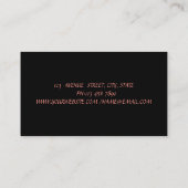 Elegant Lotus Black Yoga Instructor Visitekaartje (Achterkant)