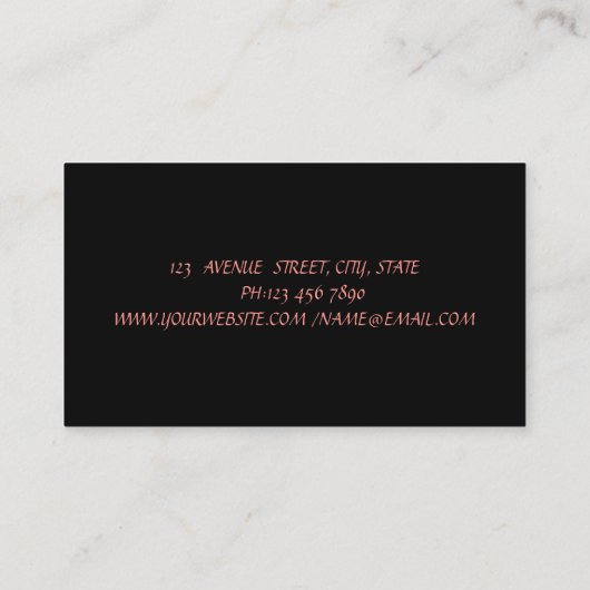 Elegant Lotus Black Yoga Instructor Visitekaartje (Achterkant)