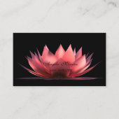 Elegant Lotus Black Yoga Instructor Visitekaartje (Voorkant)
