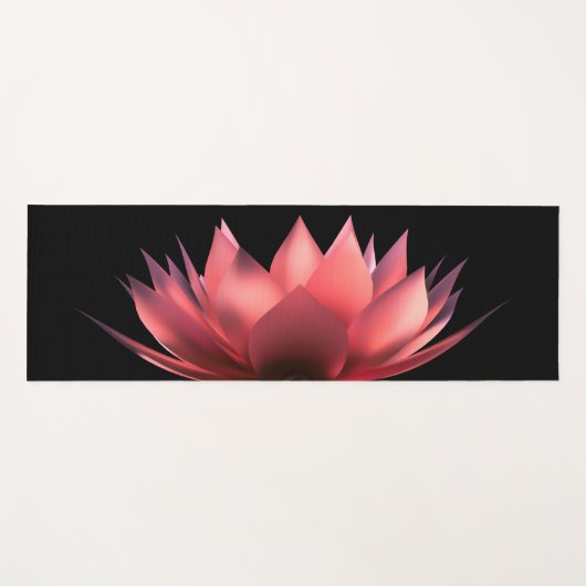 Elegant Lotus Black Yogamat (Voorkant (horizontaal))