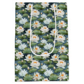 Elegant Lotus bloem tegelpatroon Medium Cadeauzakje (Achterkant)