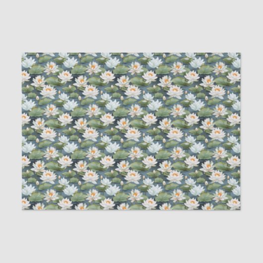 Elegant Lotus bloem tegelpatroon Tissuepapier (Voorkant)