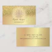Elegant Lotus Confetti Glitter Yoga Instructor Visitekaartje (Voorkant / Achterkant)