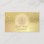 Elegant Lotus Confetti Glitter Yoga Instructor Visitekaartje (Voorkant)