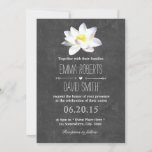 Elegant Lotus Floral Rustic Chalkboard Wedding Kaart<br><div class="desc">Elegant Lotus Flower Chalkboard Wedding Invitations.</div>