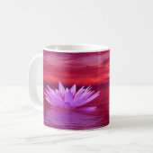 Elegant Lotus Flower at Sunset on Water Coffee Cup Koffiemok (Voorkant links)
