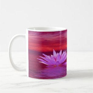 Elegant Lotus Flower at Sunset on Water Coffee Cup Koffiemok