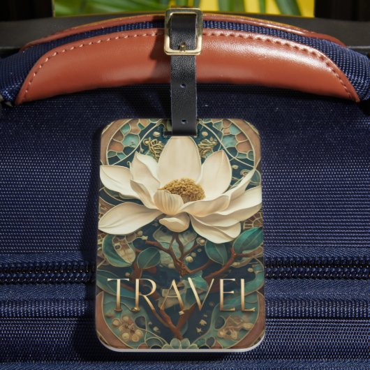 Elegant Lotus Flower  Bagagelabel (Voorkant Insitu 2)