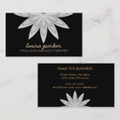 Elegant Lotus Flower Black Yoga Healing Health Visitekaartje (Voorkant / Achterkant)