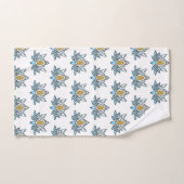 Elegant Lotus Flower Blue Silver Gold Zen Yoga Bad Handdoek (Handdoek)