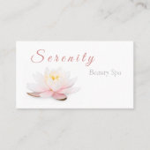 Elegant Lotus Flower Blush Pink & White Beauty Spa Visitekaartje (Voorkant)