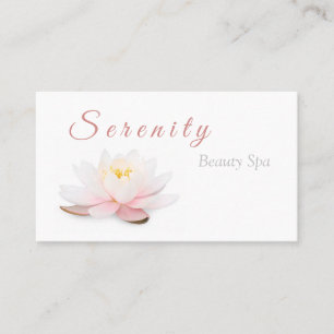 Elegant Lotus Flower Blush Pink & White Beauty Spa Visitekaartje