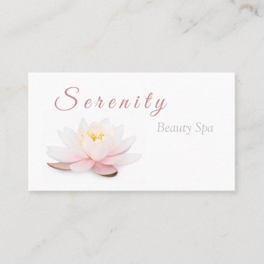 Elegant Lotus Flower Blush Pink & White Beauty Spa Visitekaartje (Voorkant)