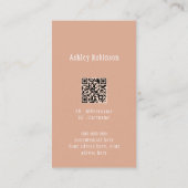 Elegant lotus flower boho terracotta QR code Visitekaartje (Achterkant)