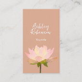 Elegant lotus flower boho terracotta QR code Visitekaartje (Voorkant)