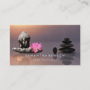 Elegant Lotus Flower Buddha Zen Logo Yoga Visitekaartje