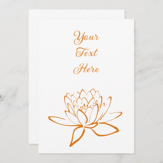 Elegant Lotus Flower Custom Kaart (Voorkant / Achterkant)
