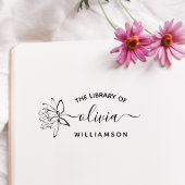 Elegant Lotus Flower Elegant Custom Name Library Rubberstempel
