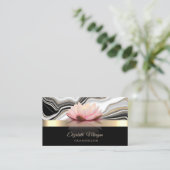 Elegant Lotus Flower Gold Marble Yoga Visitekaartje (Staand voorkant)