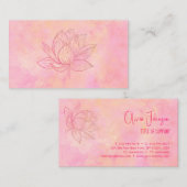 Elegant Lotus Flower Illustratie lichtroze Visitekaartje (Voorkant / Achterkant)