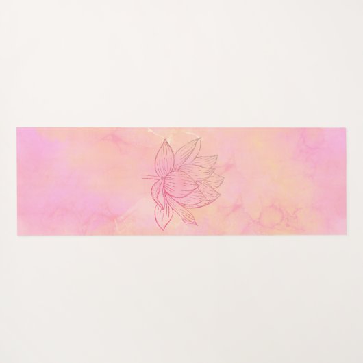 Elegant Lotus Flower Illustratie lichtroze Yogamat (Achterkant (horizontaal))