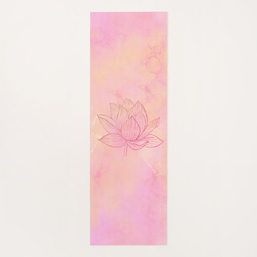 Elegant Lotus Flower Illustratie lichtroze Yogamat (Achterkant)