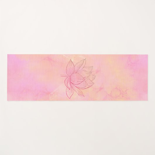 Elegant Lotus Flower Illustratie lichtroze Yogamat (Voorkant (horizontaal))