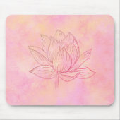 Elegant Lotus Flower Illustration Light Pink Art Muismat (Voorkant)