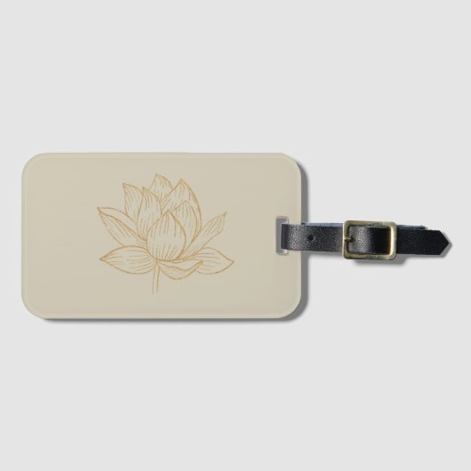Elegant Lotus Flower Illustration Yoga Bagagelabel (Voorkant (horizontaal))