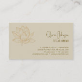 Elegant Lotus Flower Illustration Yoga Visitekaartje (Achterkant)