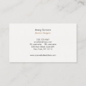 Elegant Lotus Flower Interior Designer Business Visitekaartje (Achterkant)