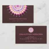 Elegant Lotus Flower Logo Yoga Brown Achtergrond Visitekaartje (Voorkant / Achterkant)