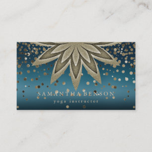 Elegant Lotus Flower Logo Yoga Confetti Visitekaartje