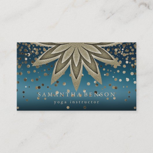 Elegant Lotus Flower Logo Yoga Confetti Visitekaartje (Voorkant)