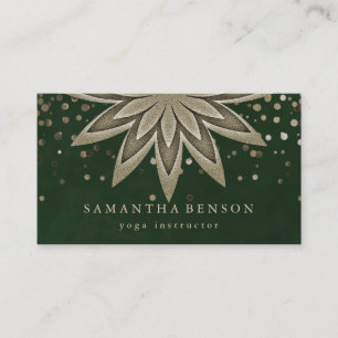 Elegant Lotus Flower Logo Yoga Confetti Visitekaartje