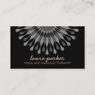 Elegant Lotus Flower Logo Yoga Healing Health Visitekaartje