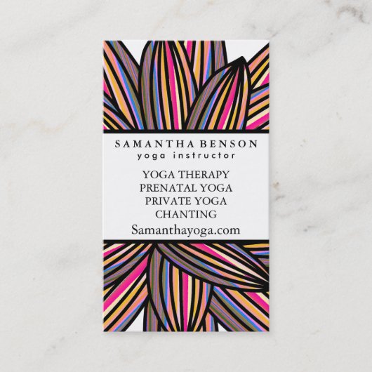 Elegant Lotus Flower Logo Yoga Healing Health Visitekaartje (Voorkant)